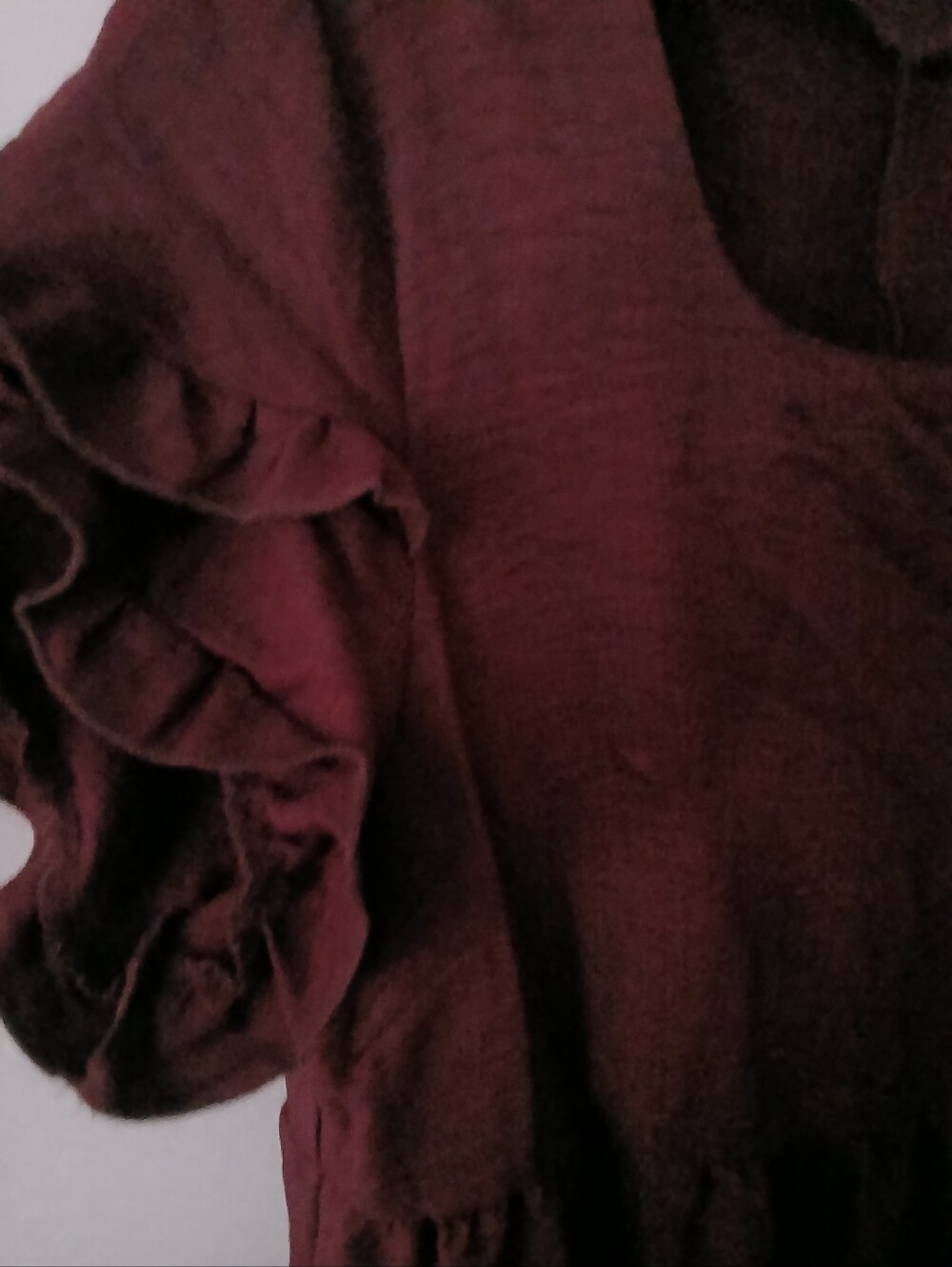 Womens Maroon Tiered Dress Plus Size - Picture 2 of 6